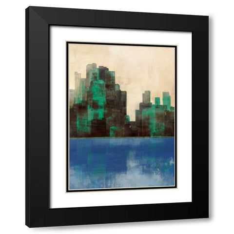Monaco Lagoon 2 Black Modern Wood Framed Art Print with Double Matting by Roko, Ken