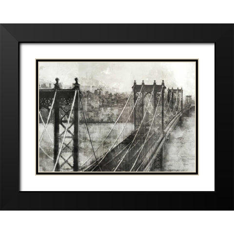City Bridge 2 Black Modern Wood Framed Art Print with Double Matting by Roko, Ken
