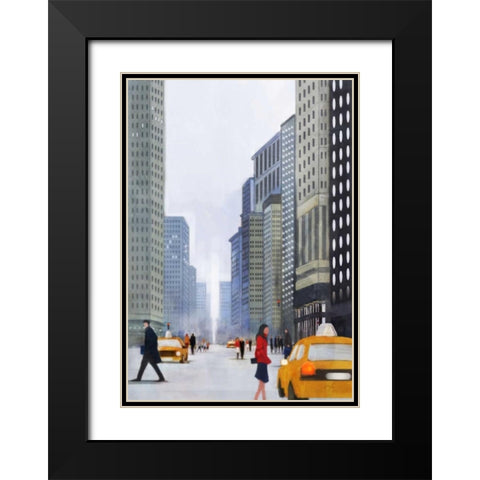 Jaywalk 2 Black Modern Wood Framed Art Print with Double Matting by Roko, Ken