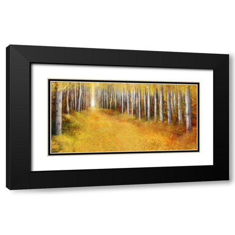 Yellow Path 2 Black Modern Wood Framed Art Print with Double Matting by Roko, Ken