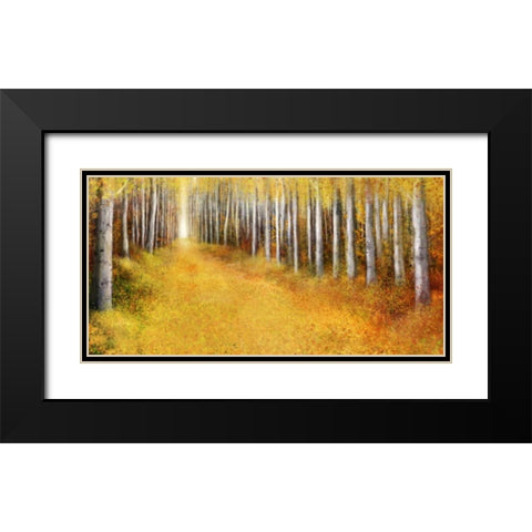 Yellow Path 2 Black Modern Wood Framed Art Print with Double Matting by Roko, Ken