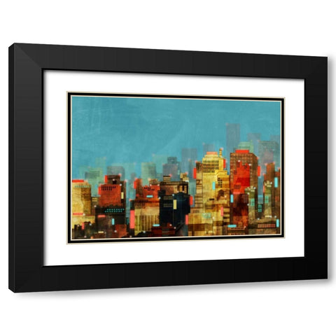 City Beyond 2 Black Modern Wood Framed Art Print with Double Matting by Roko, Ken