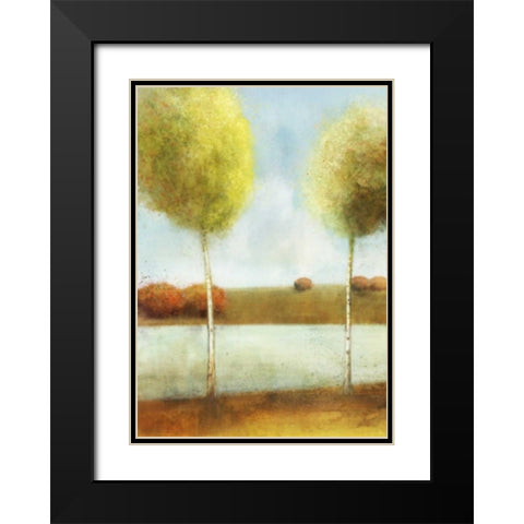 River Way 1 Black Modern Wood Framed Art Print with Double Matting by Roko, Ken