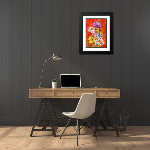 Vibrant Posies 2 Black Modern Wood Framed Art Print with Double Matting by Roko, Ken