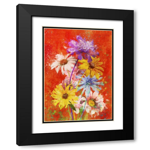 Vibrant Posies 2 Black Modern Wood Framed Art Print with Double Matting by Roko, Ken