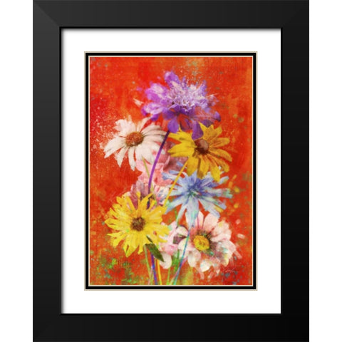 Vibrant Posies 2 Black Modern Wood Framed Art Print with Double Matting by Roko, Ken