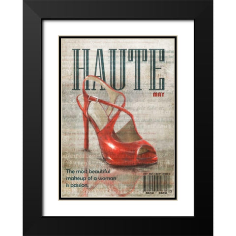 Haute Shoe 1 Black Modern Wood Framed Art Print with Double Matting by Roko, Ken