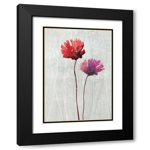 Blush Blooms 1 Black Modern Wood Framed Art Print with Double Matting by Roko, Ken