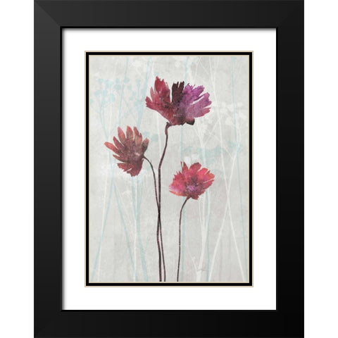 Blush Blooms 2 Black Modern Wood Framed Art Print with Double Matting by Roko, Ken