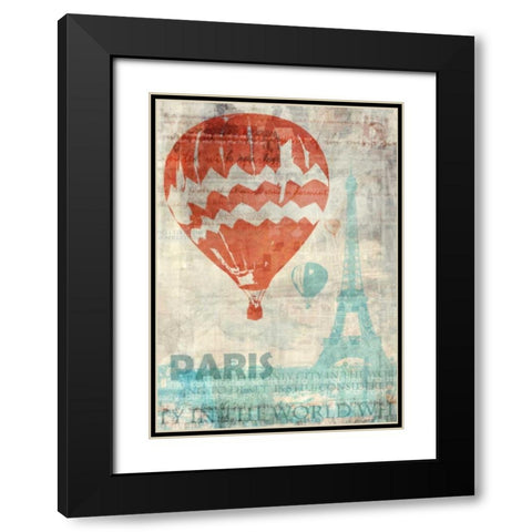 Paris Travel Black Modern Wood Framed Art Print with Double Matting by Roko, Ken