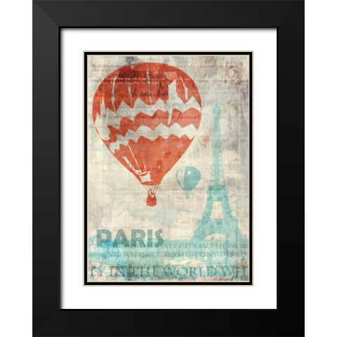 Paris Travel Black Modern Wood Framed Art Print with Double Matting by Roko, Ken