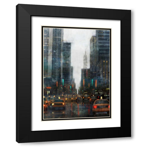 New York After Hours-Square Black Modern Wood Framed Art Print with Double Matting by Roko, Ken