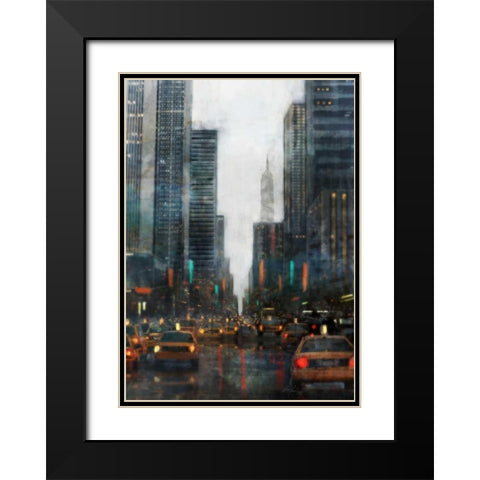 New York After Hours-Square Black Modern Wood Framed Art Print with Double Matting by Roko, Ken