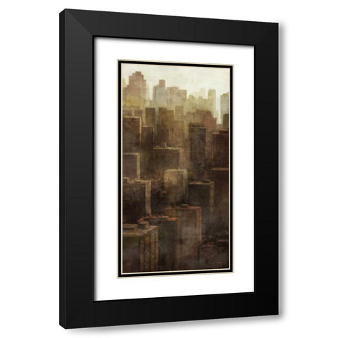 Metropolis City 1 Black Modern Wood Framed Art Print with Double Matting by Roko, Ken