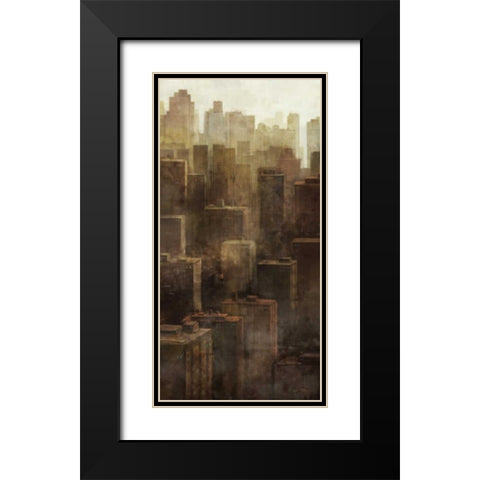 Metropolis City 1 Black Modern Wood Framed Art Print with Double Matting by Roko, Ken