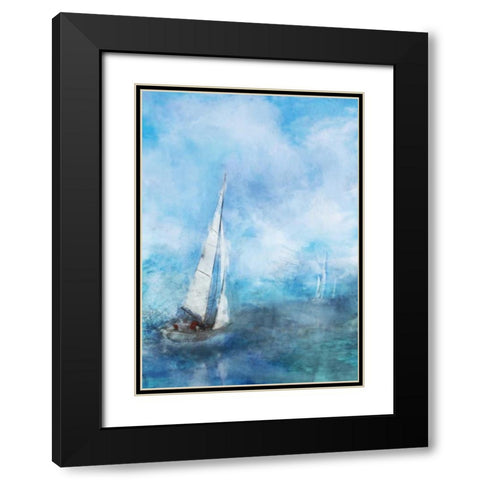 Sailing Sea 1 Black Modern Wood Framed Art Print with Double Matting by Roko, Ken