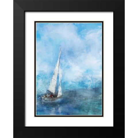 Sailing Sea 1 Black Modern Wood Framed Art Print with Double Matting by Roko, Ken