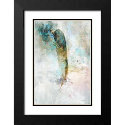 Celestial Feather 1 Black Modern Wood Framed Art Print with Double Matting by Roko, Ken