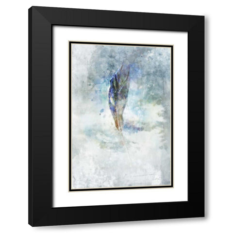 Celestial Feather 2 Black Modern Wood Framed Art Print with Double Matting by Roko, Ken