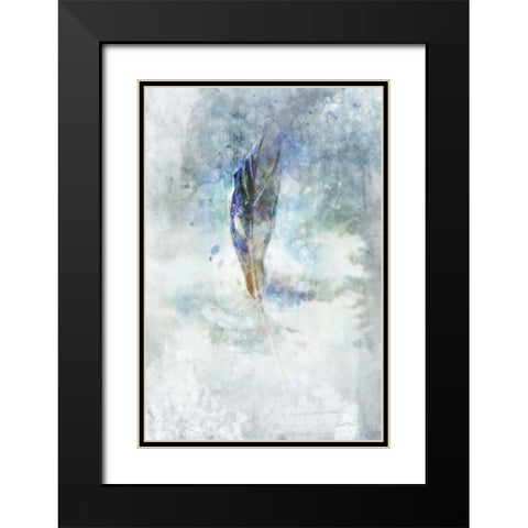 Celestial Feather 2 Black Modern Wood Framed Art Print with Double Matting by Roko, Ken