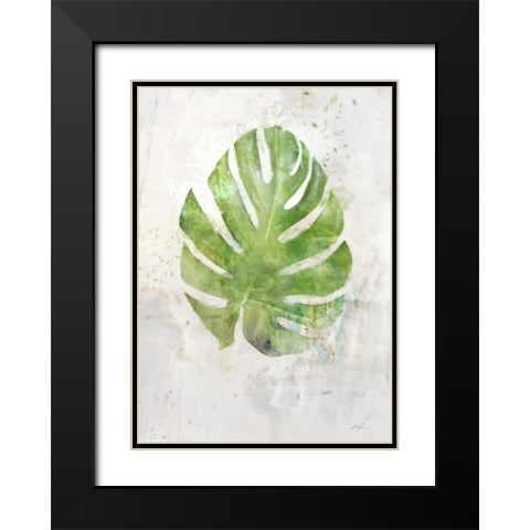 Textured Split Leaf Palm Black Modern Wood Framed Art Print with Double Matting by Roko, Ken