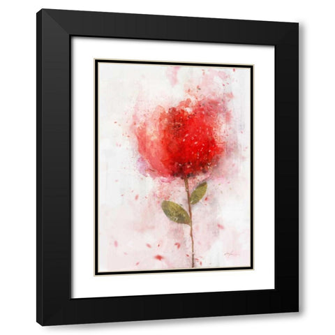 Exuberant Floral Black Modern Wood Framed Art Print with Double Matting by Roko, Ken