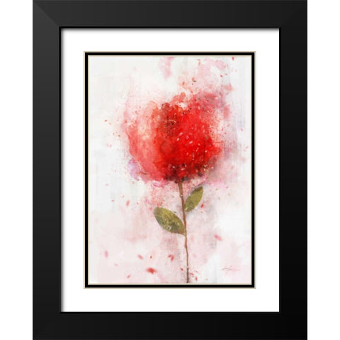 Exuberant Floral Black Modern Wood Framed Art Print with Double Matting by Roko, Ken