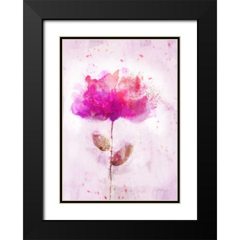Bursting Floral Black Modern Wood Framed Art Print with Double Matting by Roko, Ken