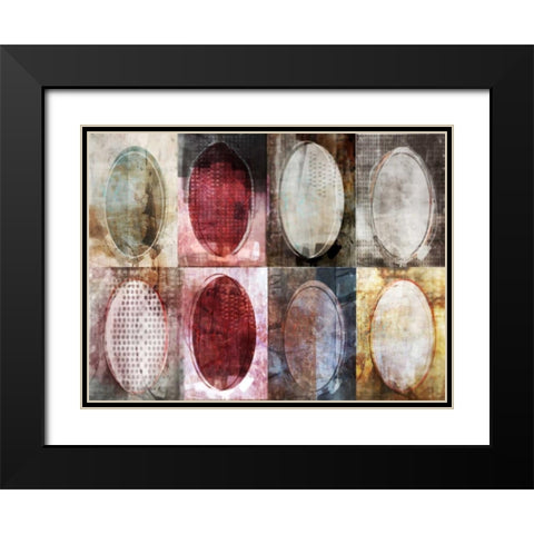 Oval Gridlock Black Modern Wood Framed Art Print with Double Matting by Roko, Ken