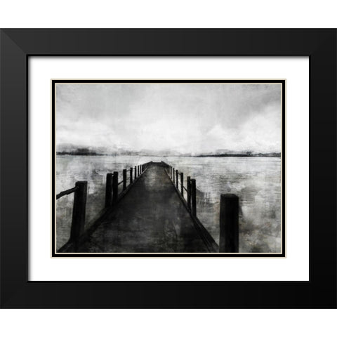 Dark Pier Black Modern Wood Framed Art Print with Double Matting by Roko, Ken