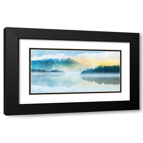 Mountain Lake Black Modern Wood Framed Art Print with Double Matting by Roko, Ken