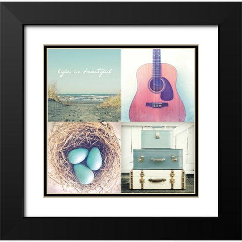 Life Is Beautiful Black Modern Wood Framed Art Print with Double Matting by Dvorak, Vicki