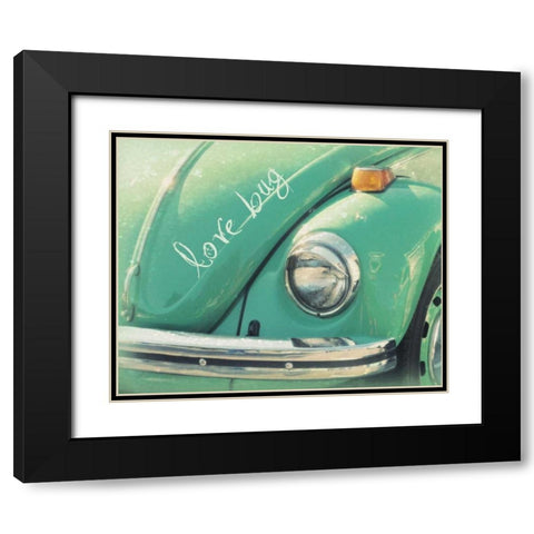 Love Bug Green Black Modern Wood Framed Art Print with Double Matting by Dvorak, Vicki