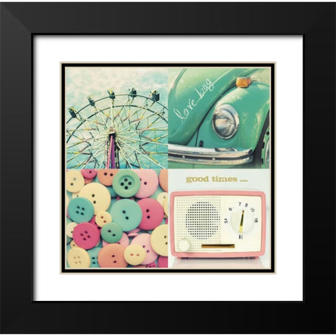 Love Bug Black Modern Wood Framed Art Print with Double Matting by Dvorak, Vicki