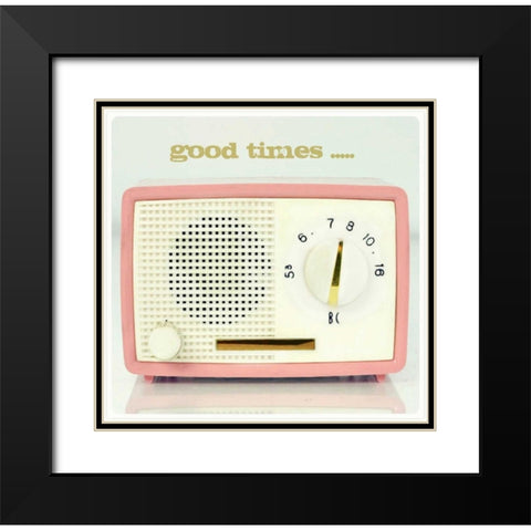 Good Times Pink Radio Black Modern Wood Framed Art Print with Double Matting by Dvorak, Vicki
