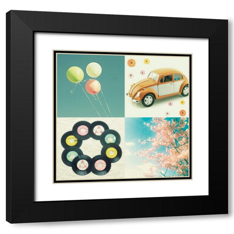 Happy Day Black Modern Wood Framed Art Print with Double Matting by Dvorak, Vicki