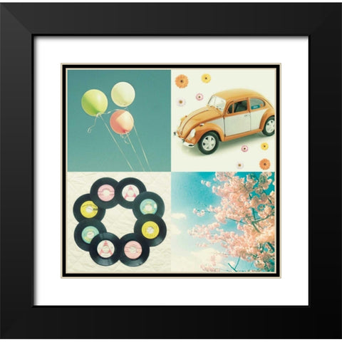 Happy Day Black Modern Wood Framed Art Print with Double Matting by Dvorak, Vicki