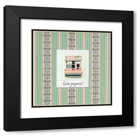 Hello Gorgeous Polaroid Black Modern Wood Framed Art Print with Double Matting by Dvorak, Vicki