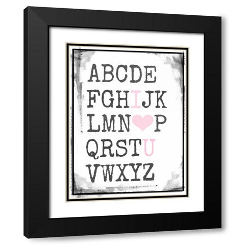 Alphabet Love Black Modern Wood Framed Art Print with Double Matting by Dvorak, Vicki