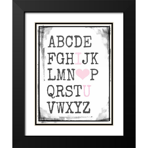 Alphabet Love Black Modern Wood Framed Art Print with Double Matting by Dvorak, Vicki