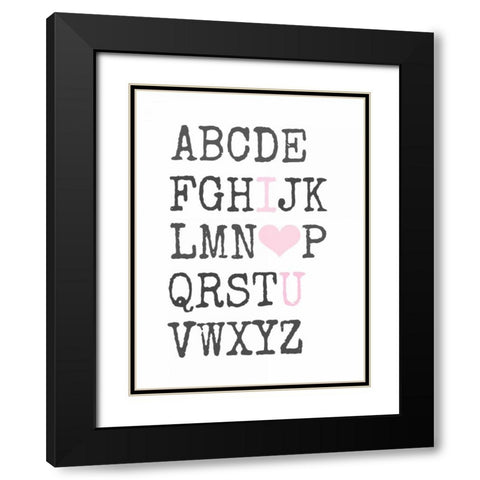 Love You Text Black Modern Wood Framed Art Print with Double Matting by Dvorak, Vicki
