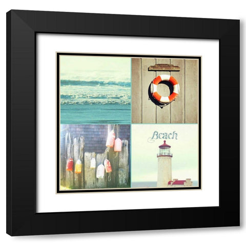 Ocean Blue BEACH Black Modern Wood Framed Art Print with Double Matting by Dvorak, Vicki