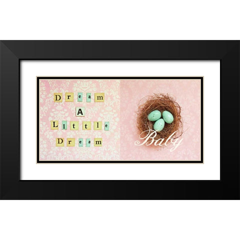 Dream a Little Dream Baby Black Modern Wood Framed Art Print with Double Matting by Dvorak, Vicki