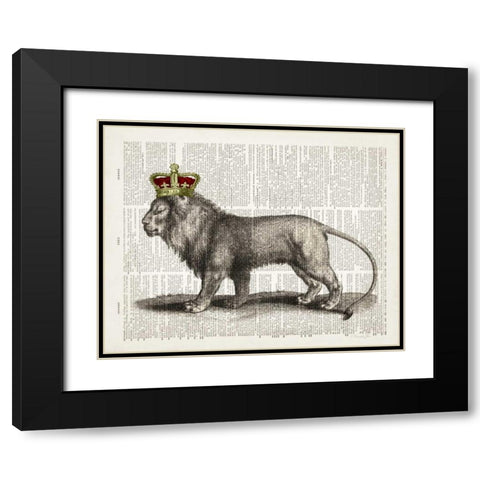 Magestic Lion Black Modern Wood Framed Art Print with Double Matting by James, Christopher