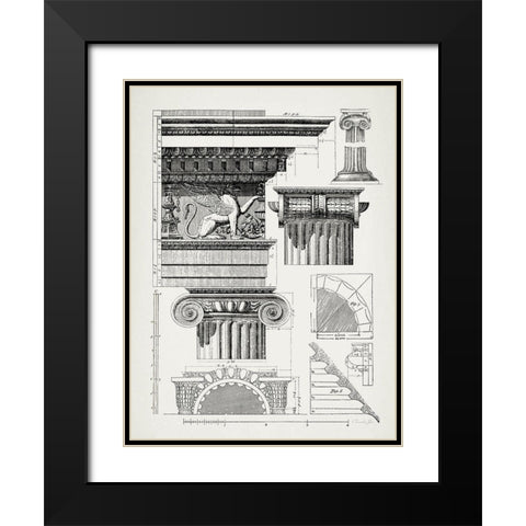 Column Details 1 Black Modern Wood Framed Art Print with Double Matting by James, Christopher
