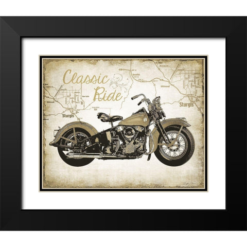 Vintage Ride Black Modern Wood Framed Art Print with Double Matting by Christopher, James