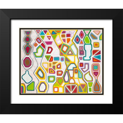 Modern Map Black Modern Wood Framed Art Print with Double Matting by Swanson