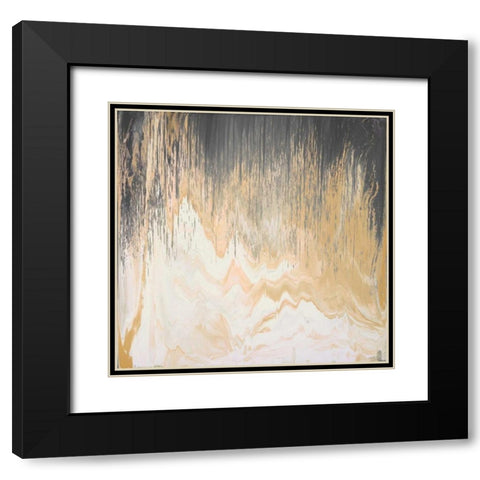 Abstracted Chevron Yellow Black Modern Wood Framed Art Print with Double Matting by Bering, Blakely