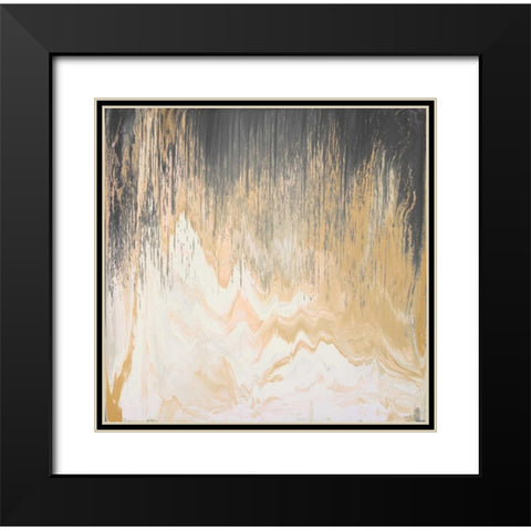 Abstracted Chevron Yellow Black Modern Wood Framed Art Print with Double Matting by Bering, Blakely