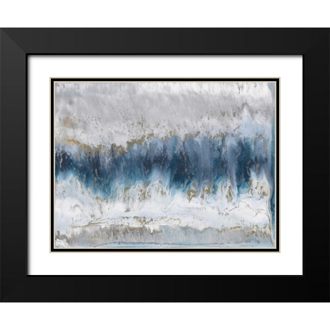 Moon Stone Black Modern Wood Framed Art Print with Double Matting by Bering, Blakely